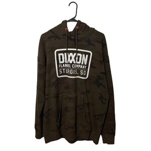 Dixxon Flannel Co Hoodie Mens Large Green Camo Sturgis SD Pullover Sweatshirt